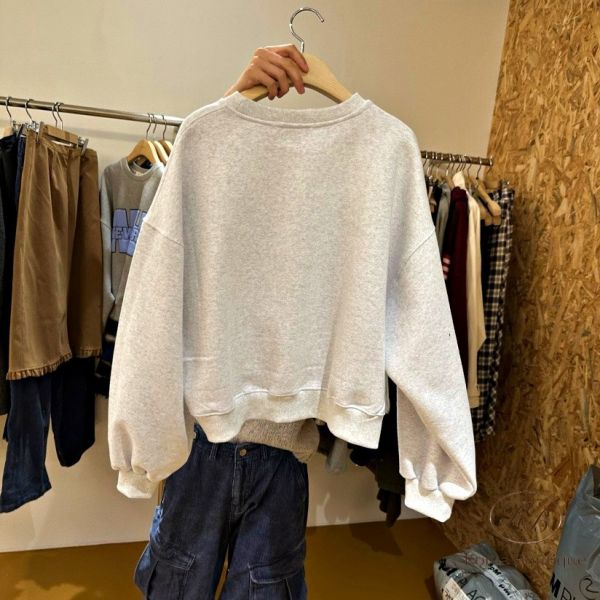 Fw438 冬季 加絨短版衛衣 