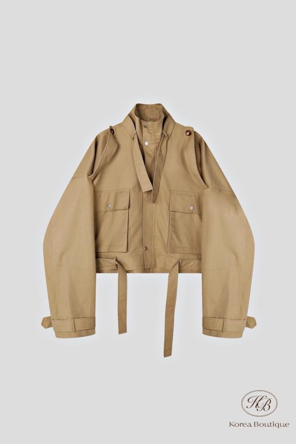 SS189 春季 好看的短版風衣外套 