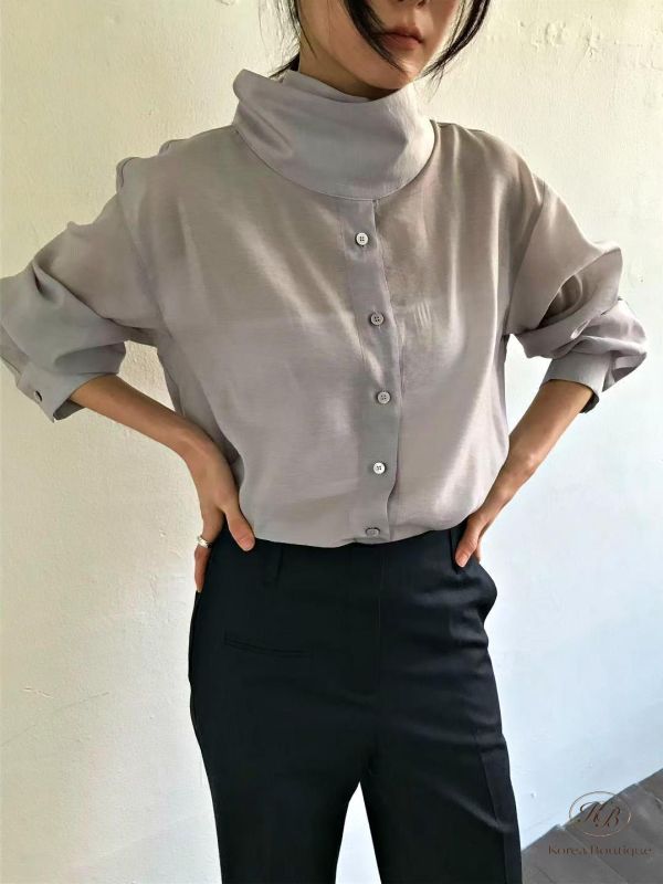 SS221 春季 天絲立領襯衫 