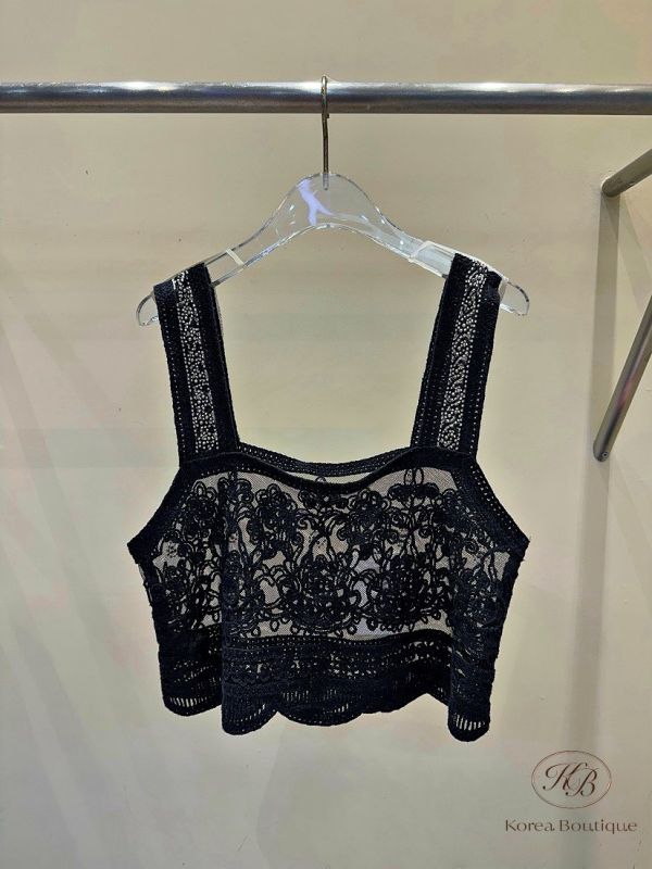 Fw354 秋季 珠串蕾絲馬甲 