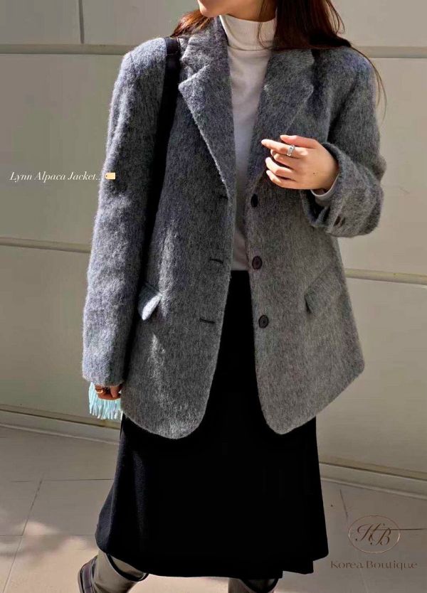 Fw463 冬季 羊駝西裝外套 