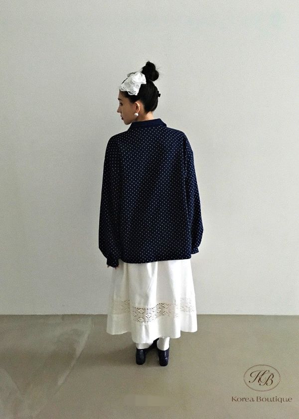 Fw347 秋季 可愛點點polo衫 