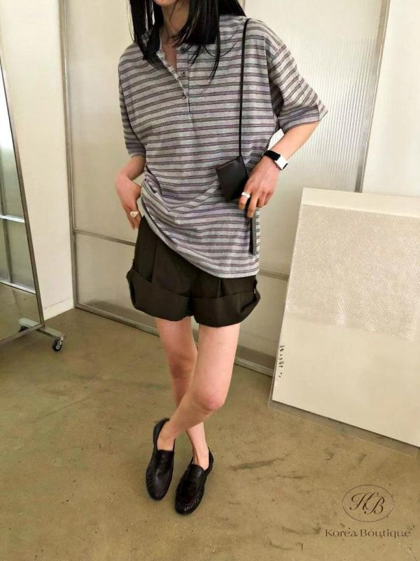 SS511 春季 條紋短袖polo衫 