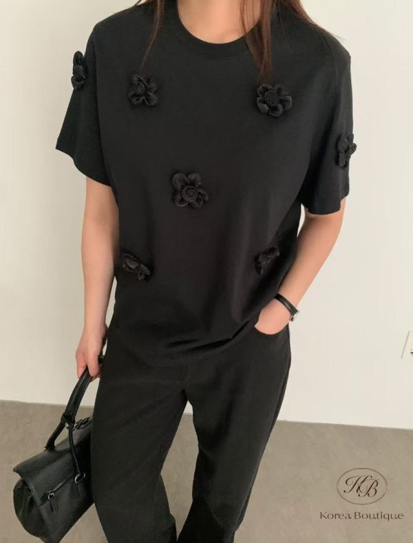 Spv96 夏裝 立體小花上衣 