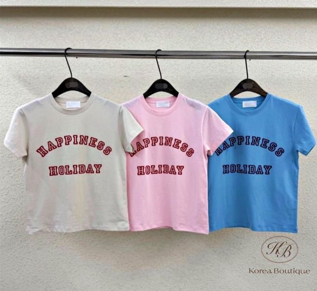 SS18 春季 春款可愛顏色字母holiday tee 