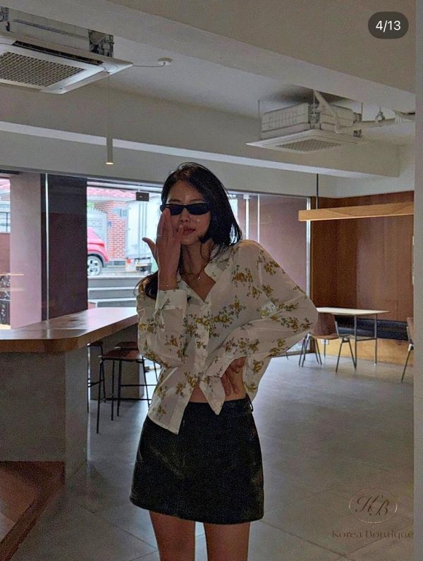 FW2698 秋季 質感花襯衫 