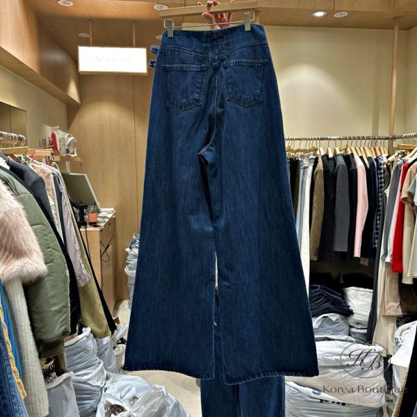 FWKR62 冬季 腰帶設計牛仔褲 加絨 