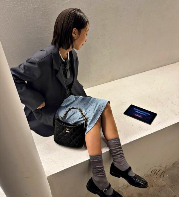 SS279 春季 點點絲綢感半身裙 