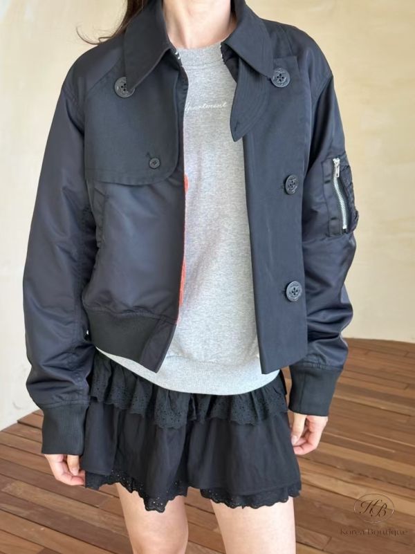 Sp88 春裝 拼接風衣外套 