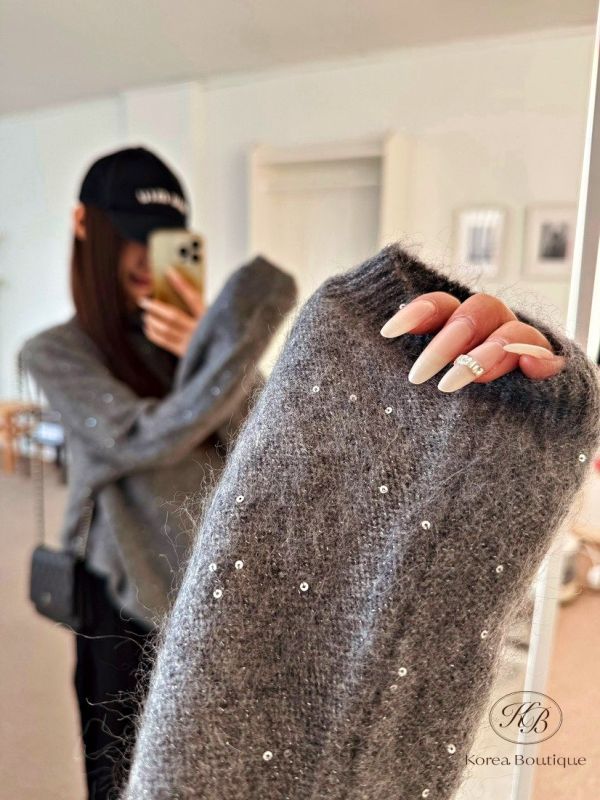 FWKR36 冬季 閃亮小立領毛衣 