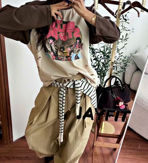 Fw287 秋季 破損搖滾tee 