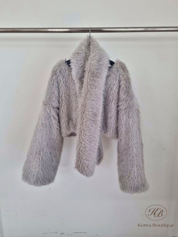 Fw415 秋季 短版皮草大衣 附上圍巾 