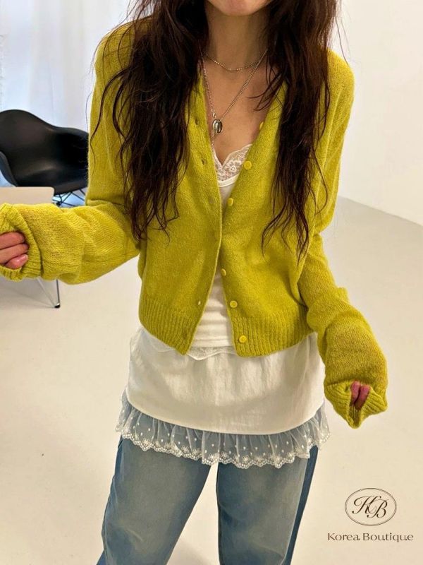 SS265 春季 很美的薄針織口袋外套 