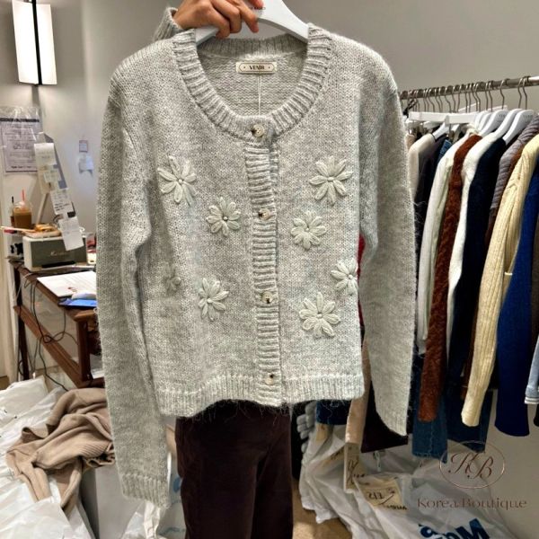 Fw385 秋季 立體小花羊毛衫 