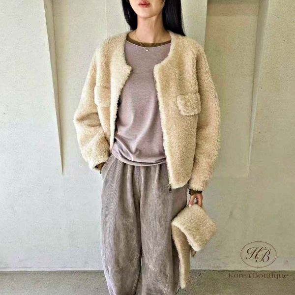 Fw498 冬季 熊寶寶外套 內裡麂皮 含圍巾 