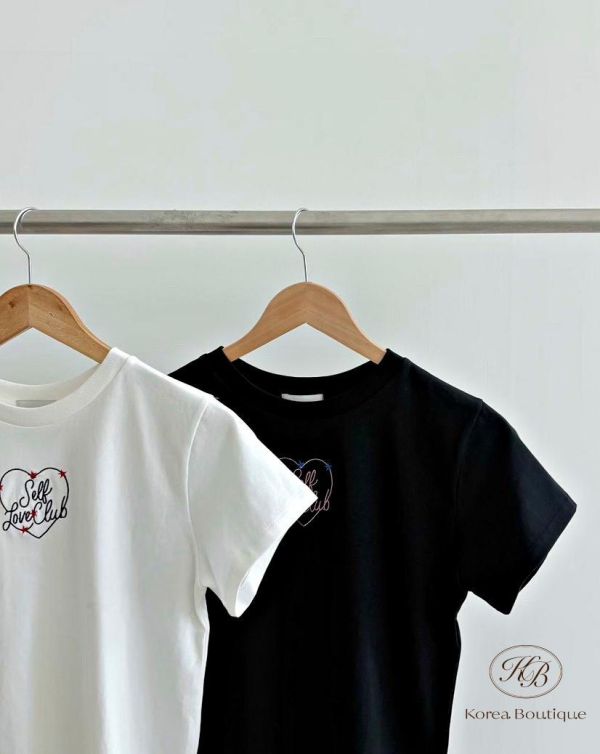 KR2650 夏季 愛心刺繡上衣 