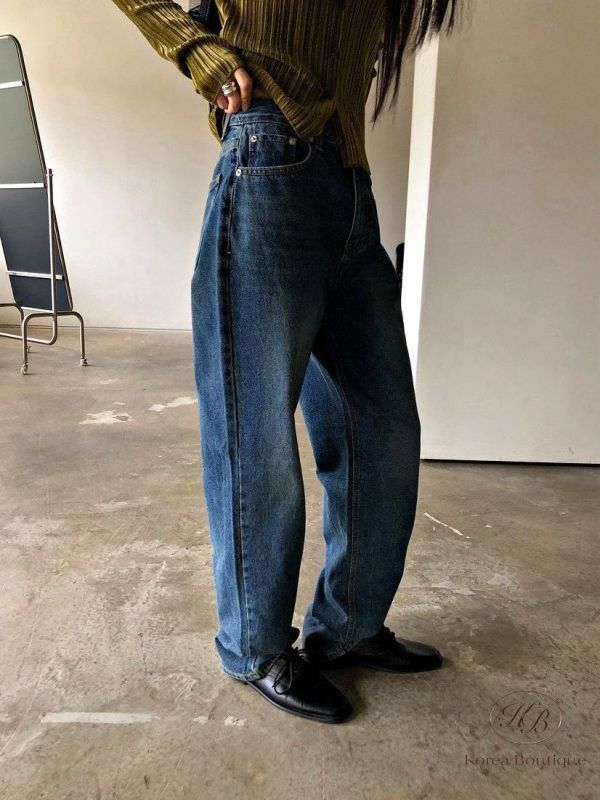 FW2721 秋季 原色小直筒牛仔褲 