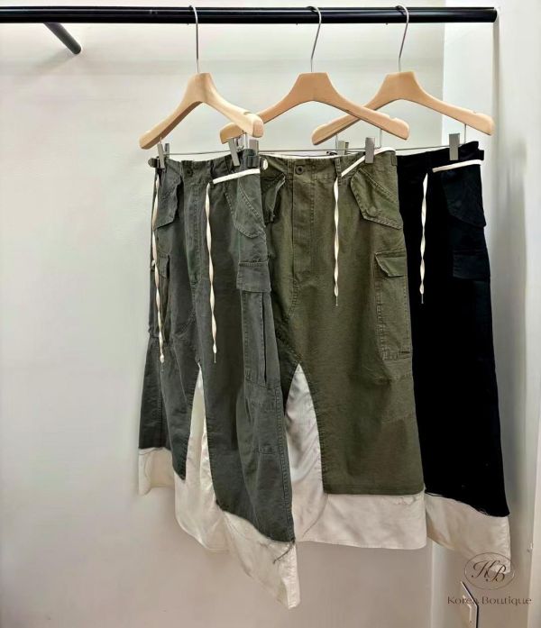 SS99 春季 超有設計感的丹寧拼接半身裙 