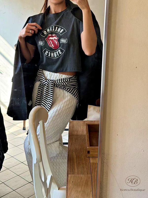 SS469 春季 短版搖滾嘴巴tee 