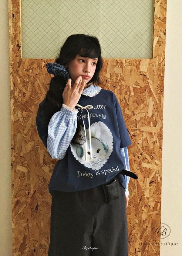 SS146 春季 兔兔立體蝴蝶結上衣 