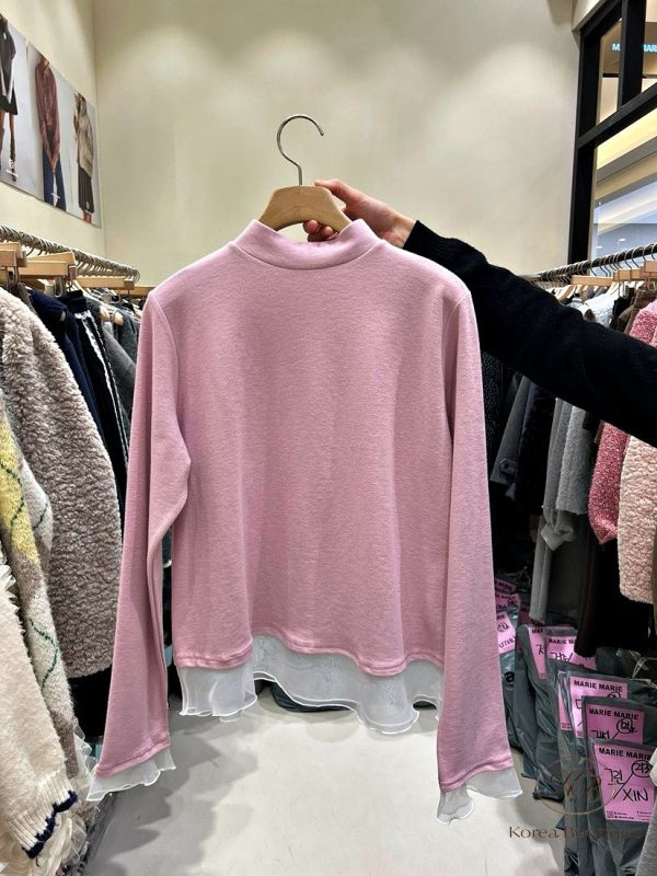 FWKR35 冬季 下擺有蕾絲上衣 