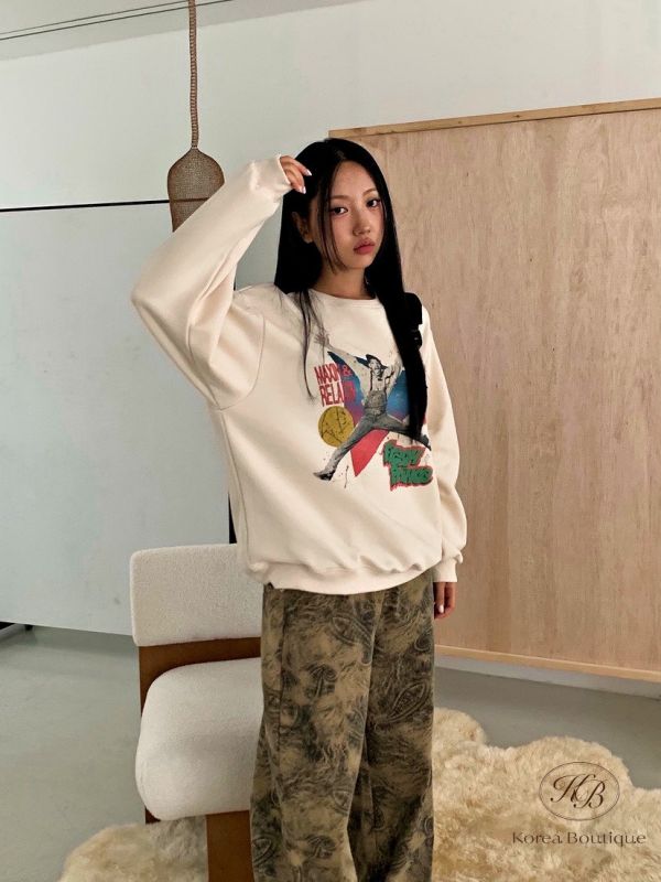 Fw445 冬季 繽紛的大學tee 加絨 