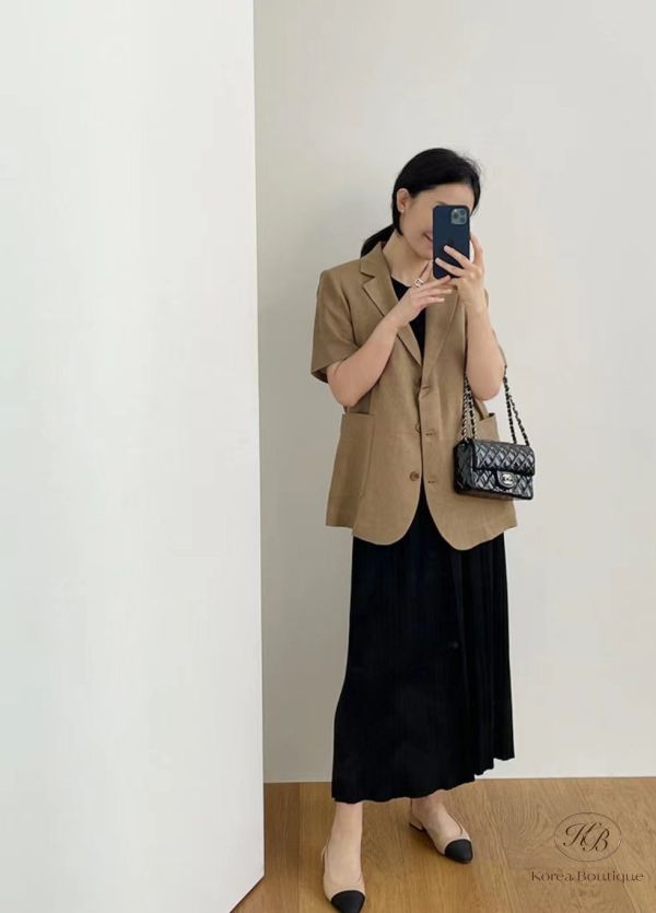 Kr01 夏裝 亞麻西裝外套 