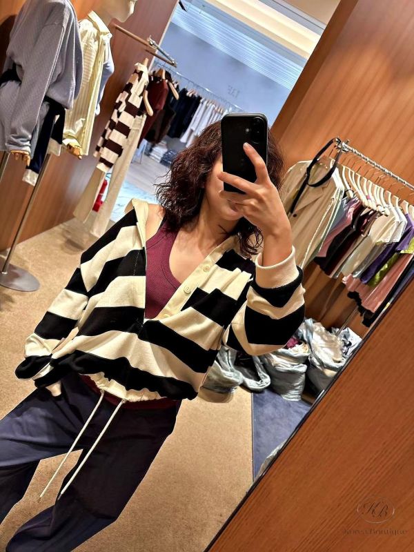 FW2658 秋季 條紋束口上衣 