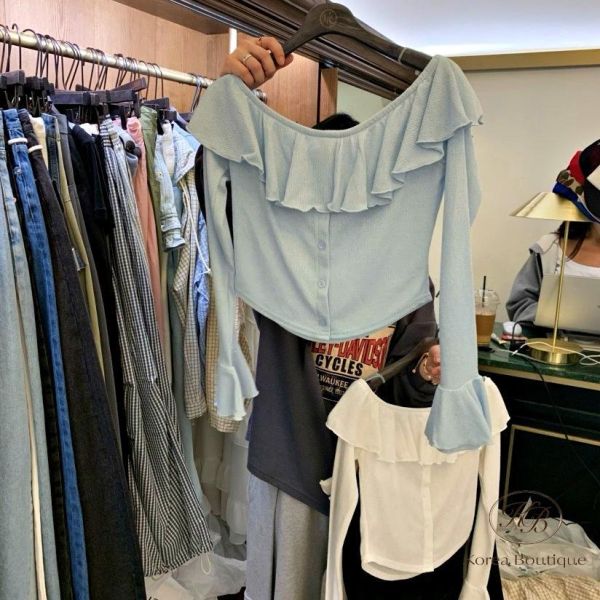 SS403 春季 荷葉袖上衣 