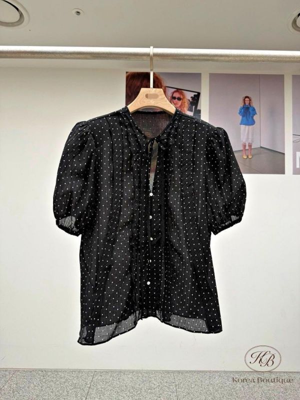 SS338 春季 點點花邊上衣 