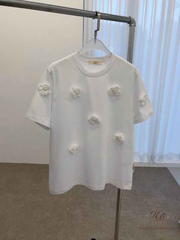 Spv96 夏裝 立體小花上衣 