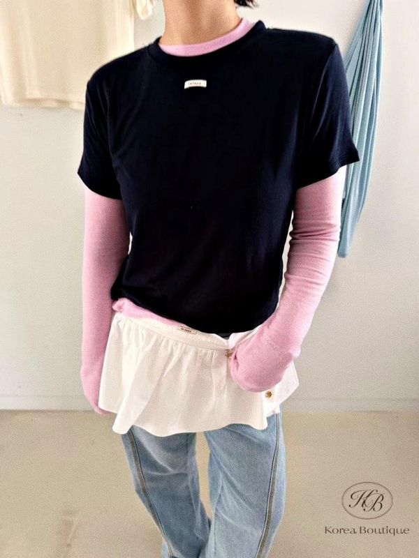 SS142 春季 彈性好材質也舒服的長袖/短袖上衣 顏色選擇多 