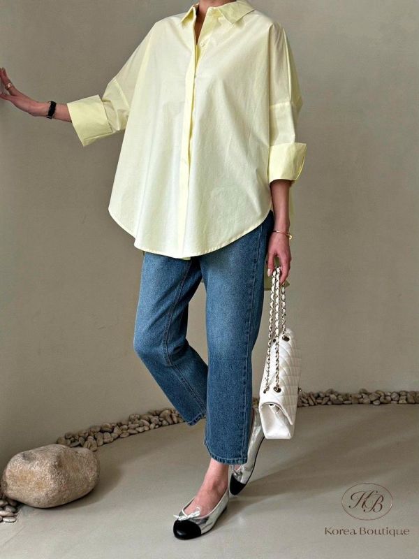 SS154 春季 春款顏色的長版襯衫 