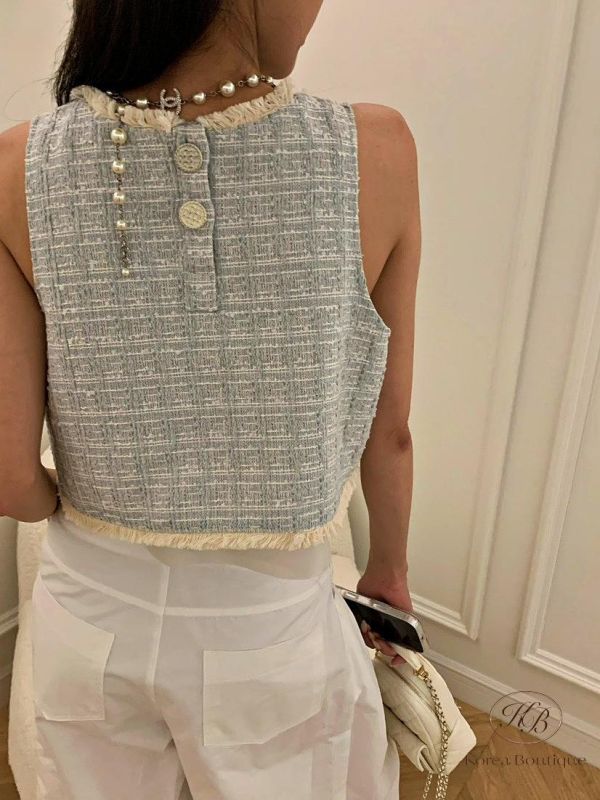 SS452 春季 短版小香流蘇上衣 