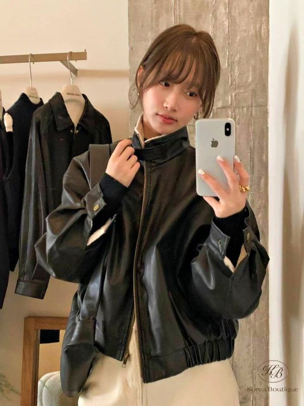 Fw468 冬季 毛茸茸內刷毛皮外套 