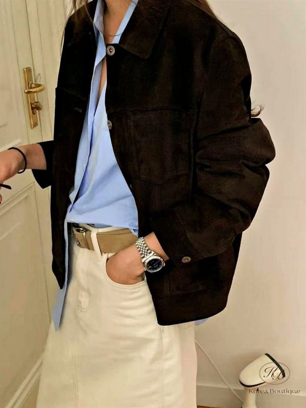 Fw469 冬季 麂皮口袋外套 