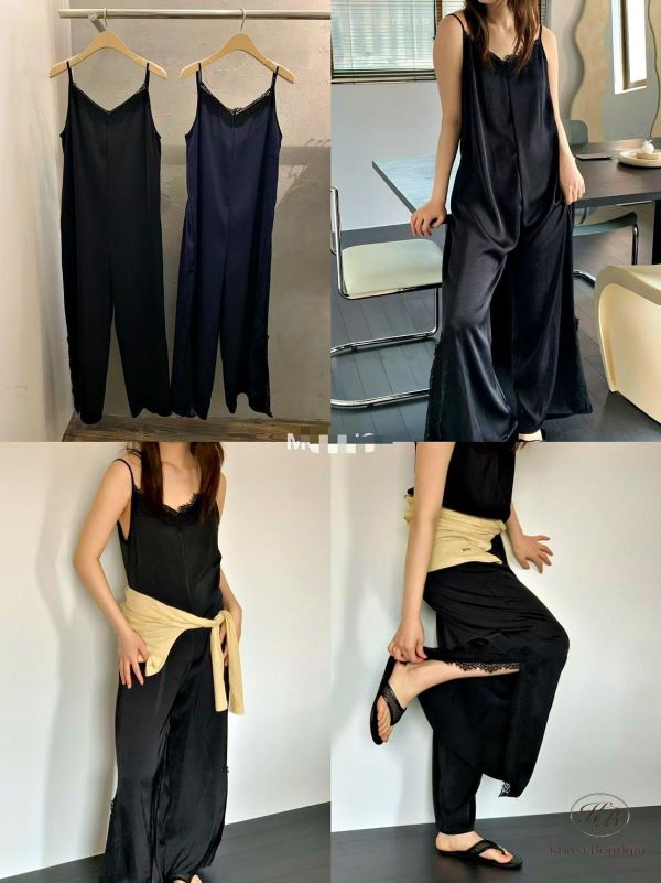 SS384 春季 蕾絲背心絲綢連身褲 