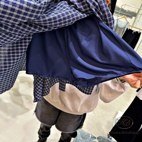 SS471 春季 格紋綁帶造型裙 