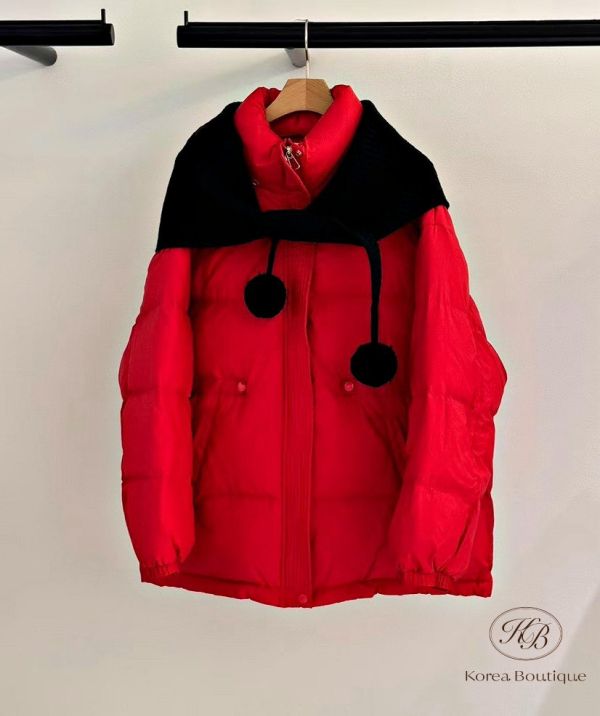 FWKR80 冬季 附上圍巾的羽絨外套 