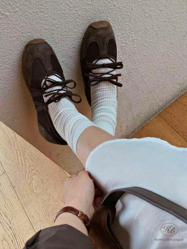 Fw236 秋季 Ribbon Mood Sneakers蝴蝶結氛圍運動鞋 (豬皮絨面皮) 