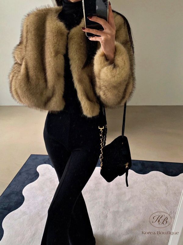 FWKR114N 冬季 短版皮草大衣 