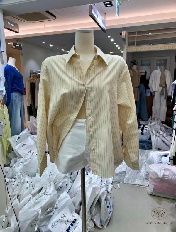 SS258 春季 好美的招財黃條紋襯衫 