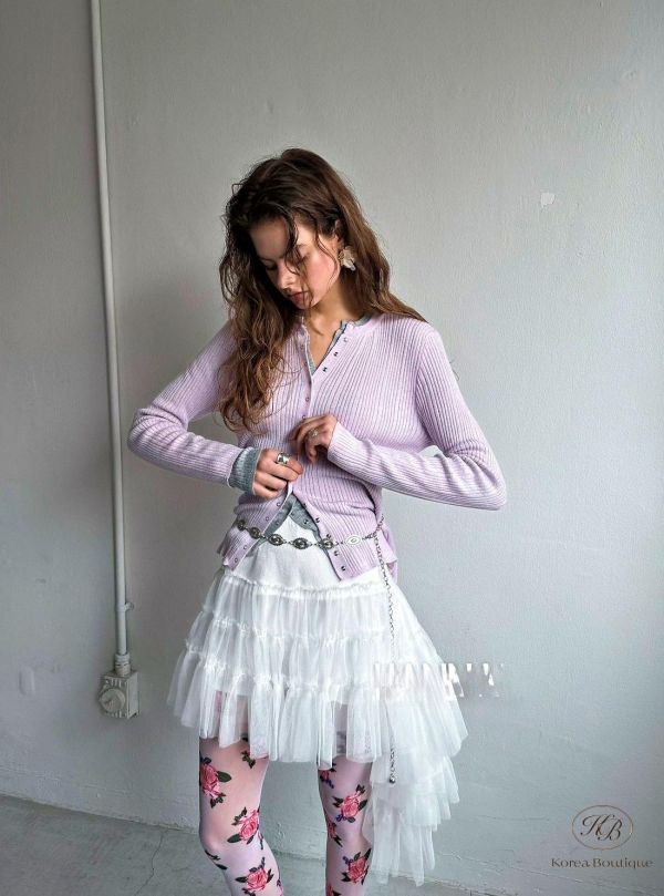 SS132 春季 春款排扣簡約上衣 薰衣草紫好美 