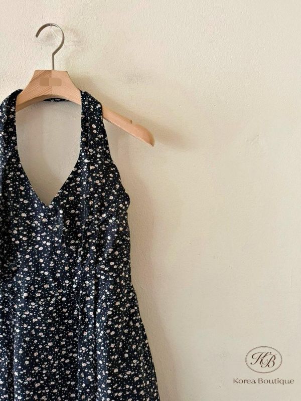 SS358 春季 碎花繞脖洋裝 