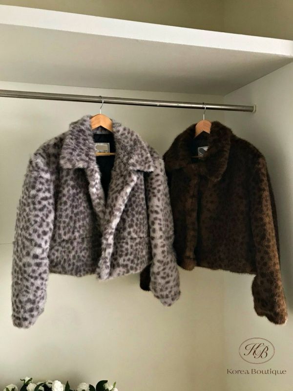 FWKR97 冬季 動物斑點皮草外套 