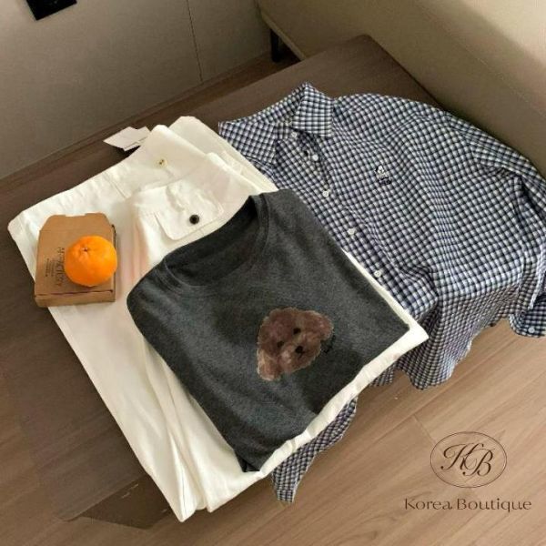 SS363 春季 可愛貴賓狗狗頭像tee 