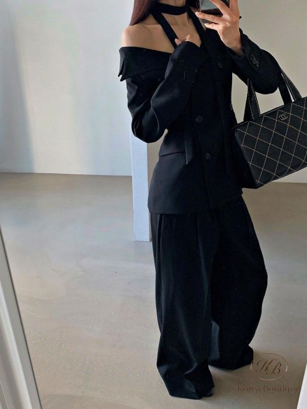 SS114 春季 簡約西裝褲 後鬆緊均碼 