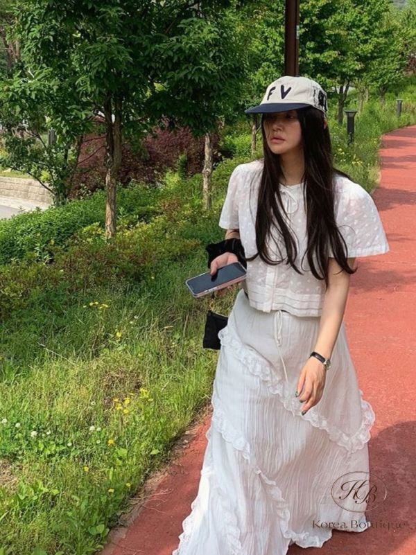Su74 夏裝 很美的綁帶花紋襯衫 