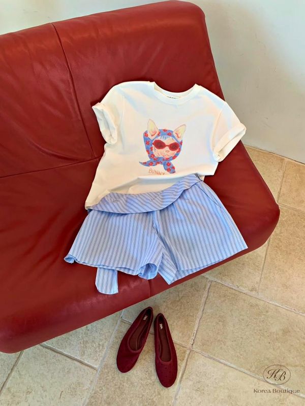 SS505N 春季 萌萌頭巾貓造型tee 