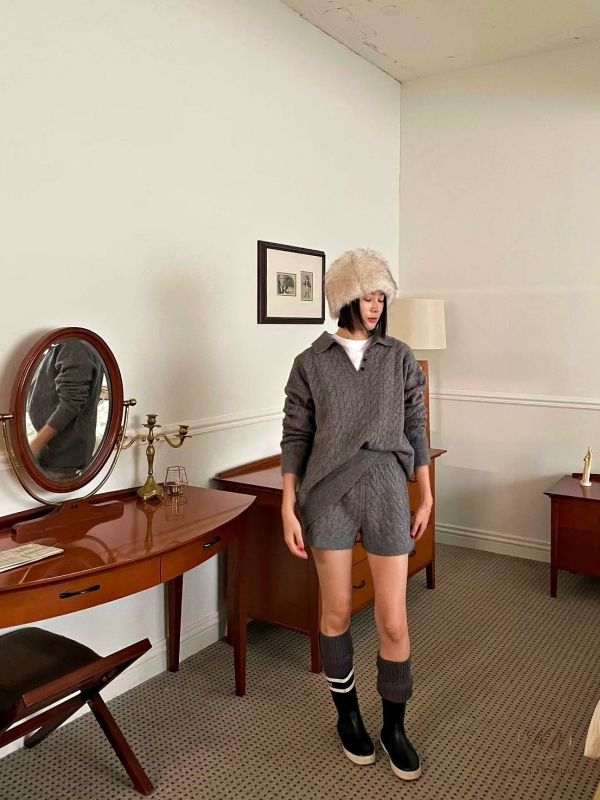 Fw400 秋季 麻花針織套裝 